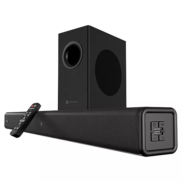 POR 2547 Pure Sound 107 Soundbar – 200W | Subwoofer | Bluetooth, USB, HDMI, SD, AUX| Black