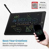 Portronics RuffPad is an innovative LCD drawing pad that allows you to sketch, write, and doodle effortlessly. With app access, you can save and share your creations easily. Perfect for all ages!