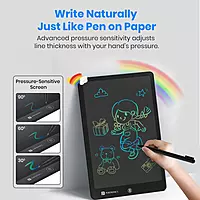 Portronics RuffPad is an innovative LCD drawing pad that allows you to sketch, write, and doodle effortlessly. With app access, you can save and share your creations easily. Perfect for all ages!