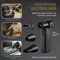 Portronics Tornado PRO Air Blower – Portable Air Duster Blower | Rechargeable | 130,000 RPM | Black