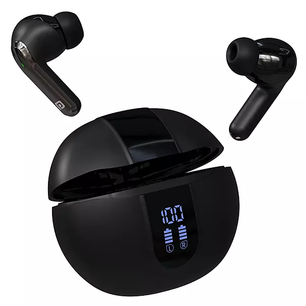 Portronics Twins 29 ANC – TWS Earbuds, 30H Playtime, Digital Display, Active Noise Cancellation, Touch Control, IPX4 Water Resistant, Bluetooth 5.0, Perfect for Music & Calls, Comfortable Fit.
