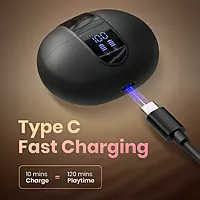 POR 2682 Harmonics Twins 29 TWS Earbuds – Bluetooth 5.4  In-Ear  Bass  30H Playtime  Display  Black