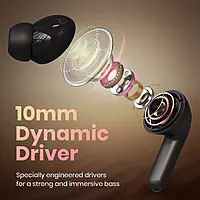 POR 2682 Harmonics Twins 29 TWS Earbuds – Bluetooth 5.4 In-Ear Bass 30H Playtime Display Black