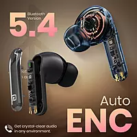 POR 2682 Harmonics Twins 29 TWS Earbuds – Bluetooth 5.4 In-Ear Bass 30H Playtime Display Black