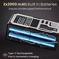 Portronics VAYU 10.0 Tyre Inflator – 4000mAh Portable | Digital Display | USB Output | Black