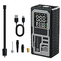 Portronics VAYU 10.0 Tyre Inflator – 4000mAh Portable | Digital Display | USB Output | Black