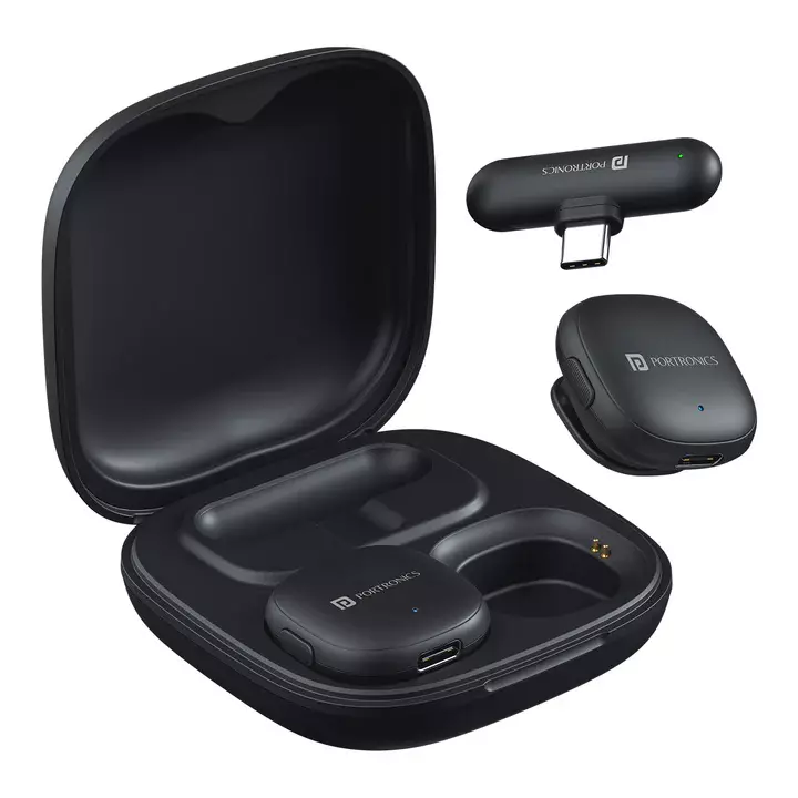 VlogMate One Wireless Microphone – Dual Mic Setup | Type-C Input | Long Battery Playback