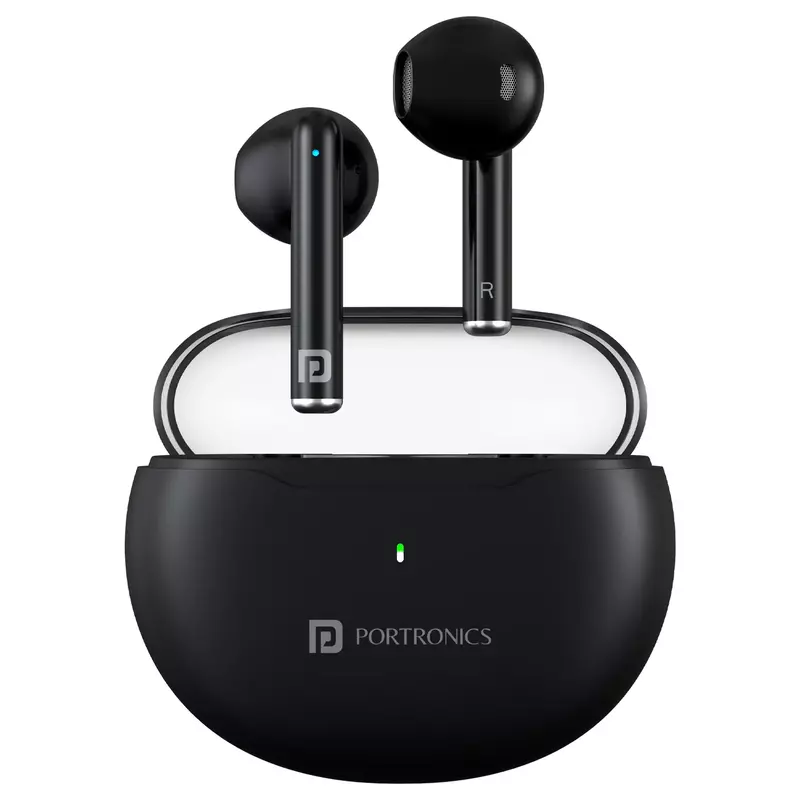 Portronics Twins S20 – TWS Earbuds, 35H Playtime, Black. Enjoy seamless connectivity, deep bass, and crystal-clear sound. Perfect for music lovers and on-the-go lifestyles. Grab yours now!