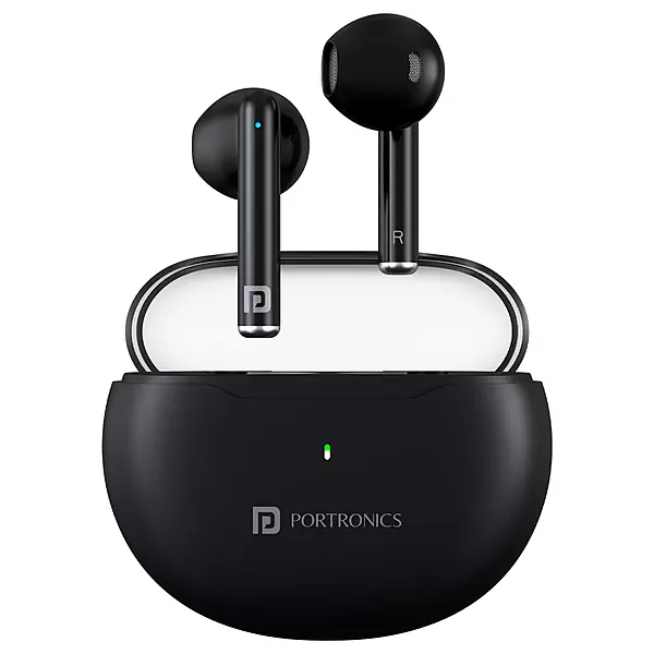 POR 2218 Harmonics Twins S20 TWS Earbuds – Bluetooth 5.3  In-Ear  Bass  35H Playtime  Black