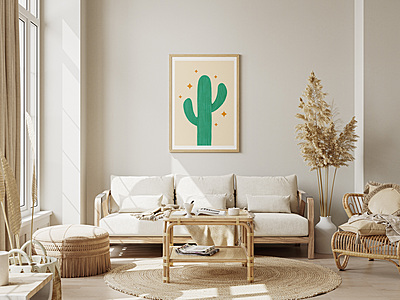 Cactus Poster I Desert Art Print for Wall Decor