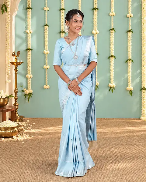 Heritage Imprints Saree - Powder Blue