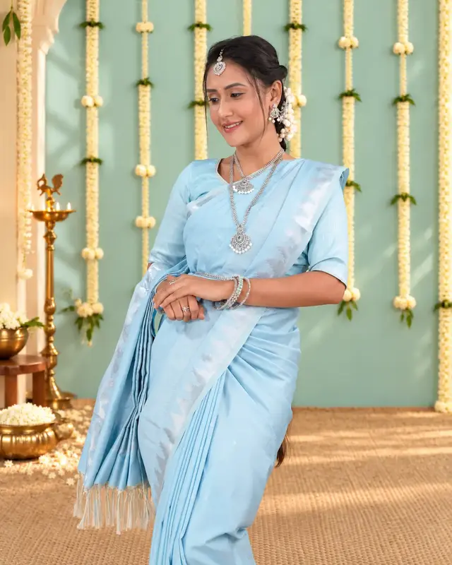 Heritage Imprints Saree - Powder Blue