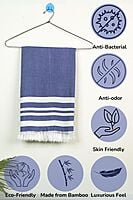 Bamboo Ultra Soft & Thin Turkish Towel- Quick Dry, Super Absorbent, Anti Bacterial, Ideal for Bath,Travel,Gym,Beach,Pool & Yoga (powder blue)