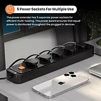 Portronics Power Plate 13 Multiplug Extension Board with 5 Power,Short Circuit Protection(Black) Portronics Power Plate 13 Multiplug Extension Board with 5 Power,Short Circuit Protection(Black)
