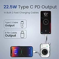 Portronics Power Shutter Wireless Magnetic Power Bank | 15W Wireless Charging, 22.5W Type-C PD Output, In-Built Type-C & 8-Pin Cable, LED Display Portronics Power Shutter Wireless Magnetic Power Bank | 15W Wireless Charging, 22.5W Type-C PD Output, In-Built Type-C & 8-Pin Cable, LED Display