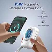 Portronics Power Shutter Wireless Magnetic Power Bank | 15W Wireless Charging, 22.5W Type-C PD Output, In-Built Type-C & 8-Pin Cable, LED Display Portronics Power Shutter Wireless Magnetic Power Bank | 15W Wireless Charging, 22.5W Type-C PD Output, In-Built Type-C & 8-Pin Cable, LED Display