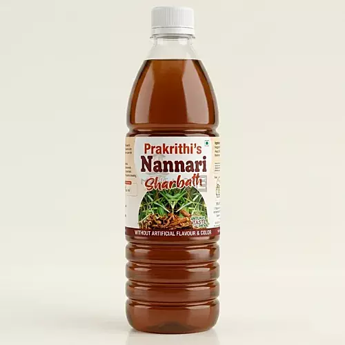 Prakrithi's Nannari Sharbath – Ayurvedic Digestive & Pitta Relief Drink – 700ml