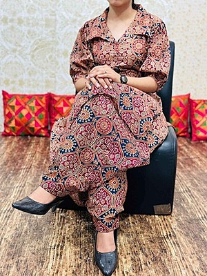Premium Ajrakh Co-Ord Set Catalogue 1-Rust Premium Ajrakh Co-Ord Set Catalogue 1-Rust