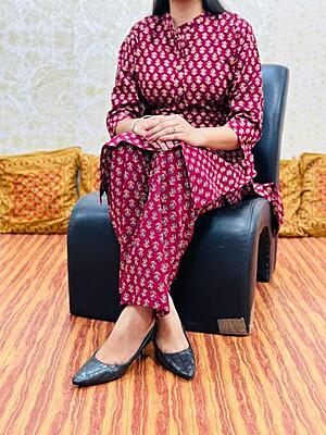 Premium Ajrakh Co-Ord Set Catalogue 3-BurntBurgundy-2