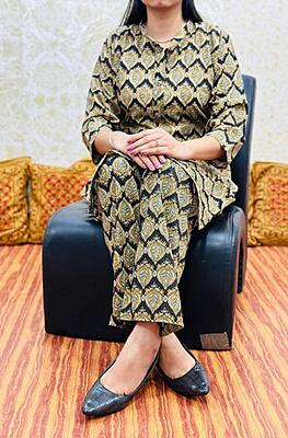 Premium Ajrakh Co-Ord Set Catalogue 3-Charcoal-2