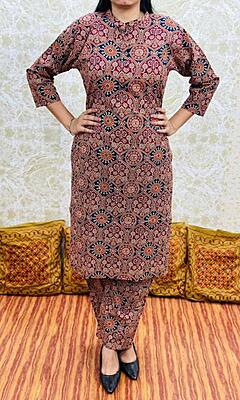 Premium Ajrakh Co-Ord Set Catalogue 3-Rust-1