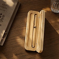 Premium bamboo writing pen packed in a gift box for sustainable gifting Premium bamboo writing pen packed in a gift box for sustainable gifting