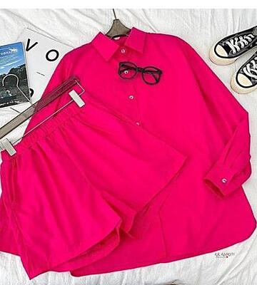 Premium Cotton Co-Ord Set Catalogue 1-Magenta Premium Cotton Co-Ord Set Catalogue 1-Magenta