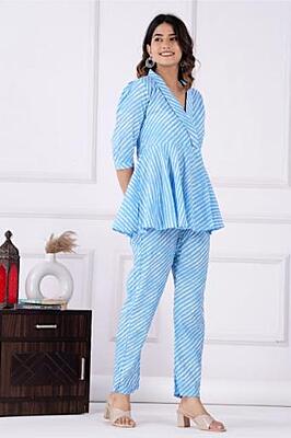 Premium Cotton Co-Ord Set Catalogue 10-Blue Premium Cotton Co-Ord Set Catalogue 10-Blue