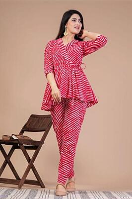 Premium Cotton Co-Ord Set Catalogue 10-Red Premium Cotton Co-Ord Set Catalogue 10-Red