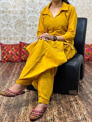 Premium Cotton Co-Ord Set Catalogue 12-Mustard Premium Cotton Co-Ord Set Catalogue 12-Mustard