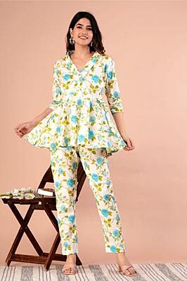 Premium Cotton Co-Ord Set Catalogue 14-SeaGreen-1 Premium Cotton Co-Ord Set Catalogue 14-SeaGreen-1