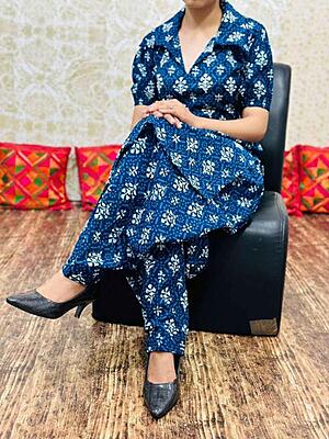 Premium Cotton Co-Ord Set Catalogue 17-Indigo-5 Premium Cotton Co-Ord Set Catalogue 17-Indigo-5