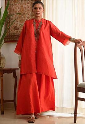 Premium Cotton Co-Ord Set Catalogue 2-Orange-1