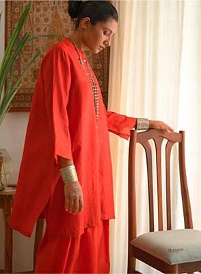 Premium Cotton Co-Ord Set Catalogue 2-Orange-2 Premium Cotton Co-Ord Set Catalogue 2-Orange-2