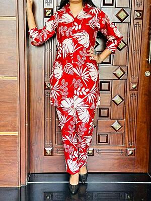 Premium Cotton Co-Ord Set Catalogue 21-Red-2 Premium Cotton Co-Ord Set Catalogue 21-Red-2