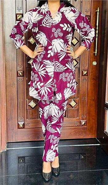Premium Cotton Co-Ord Set Catalogue 21-Wine-1 Premium Cotton Co-Ord Set Catalogue 21-Wine-1