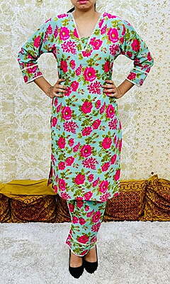 Premium Cotton Co-Ord Set Catalogue 22-Aqua-1 Premium Cotton Co-Ord Set Catalogue 22-Aqua-1