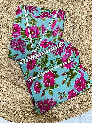 Premium Cotton Co-Ord Set Catalogue 22-Aqua-3 Premium Cotton Co-Ord Set Catalogue 22-Aqua-3