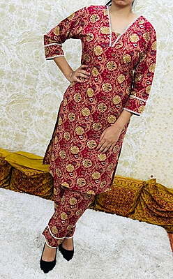 Premium Cotton Co-Ord Set Catalogue 22-Maroon-2 Premium Cotton Co-Ord Set Catalogue 22-Maroon-2