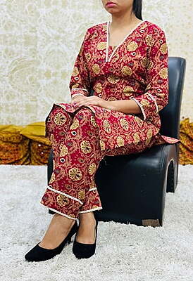 Premium Cotton Co-Ord Set Catalogue 22-Maroon-4 Premium Cotton Co-Ord Set Catalogue 22-Maroon-4