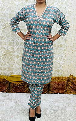 Premium Cotton Co-Ord Set Catalogue 22-Teal-1 Premium Cotton Co-Ord Set Catalogue 22-Teal-1