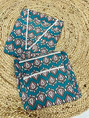 Premium Cotton Co-Ord Set Catalogue 22-Teal-3 Premium Cotton Co-Ord Set Catalogue 22-Teal-3