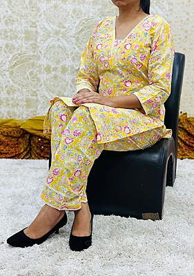 Premium Cotton Co-Ord Set Catalogue 22-Yellow-4 Premium Cotton Co-Ord Set Catalogue 22-Yellow-4