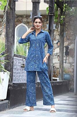Premium Cotton Co-Ord Set Catalogue 7-Blue-1 Premium Cotton Co-Ord Set Catalogue 7-Blue-1