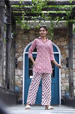 Premium Cotton Co-Ord Set Catalogue 7-Pink-1 Premium Cotton Co-Ord Set Catalogue 7-Pink-1