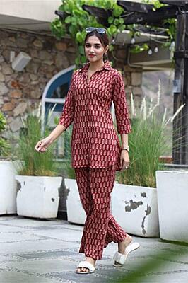 Premium Cotton Co-Ord Set Catalogue 7-Red-2 Premium Cotton Co-Ord Set Catalogue 7-Red-2