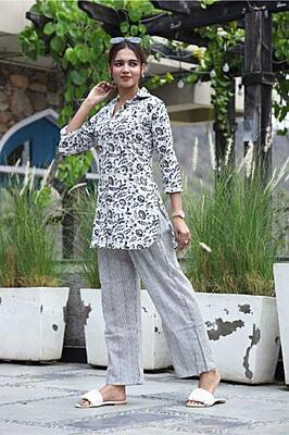 Premium Cotton Co-Ord Set Catalogue 7-White-2 Premium Cotton Co-Ord Set Catalogue 7-White-2