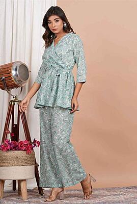 Premium Cotton Co-Ord Set Catalogue 8-SeaGreen Premium Cotton Co-Ord Set Catalogue 8-SeaGreen