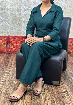 Premium Cotton Co-Ord Set Catalogue 9-BottleGreen Premium Cotton Co-Ord Set Catalogue 9-BottleGreen