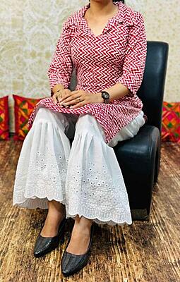 Premium Cotton Kurta Culotte Set Catalogue 1-Red-1 Premium Cotton Kurta Culotte Set Catalogue 1-Red-1